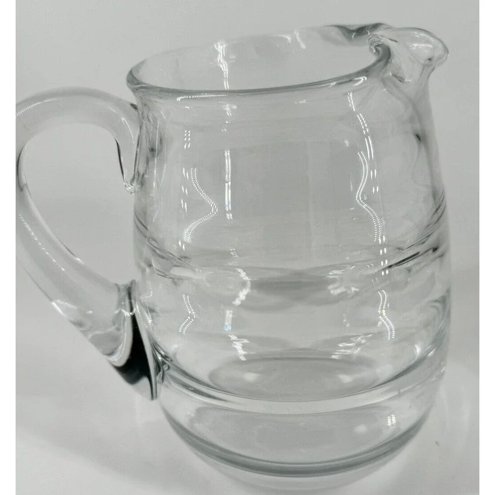 Pitcher Glass Bee Hive Ribbed Heavy Clear 7.5